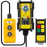 NEWTRY 2 in 1 Crane Remote, 12V Wireless &amp; Wired Dump Trailer Remote | 656 FT Control Distance Wireless Crane Remote Control Industrial Controller Hoist Truck Up-Down Switch Control Station