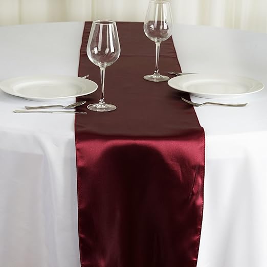 Amazon Com Balsacircle 10 Pcs 12 X 108 Inch Burgundy Satin Table