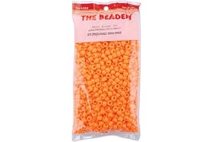 The Beadery 6 by 9mm Barrel Pony Bead, Orange, Small, 900-Pieces