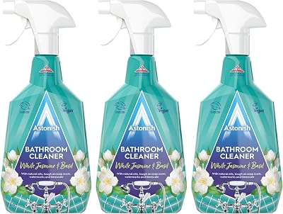 Astonish White Jasmine & Basil Bathroom Cleaner Spray 3 x 750ml