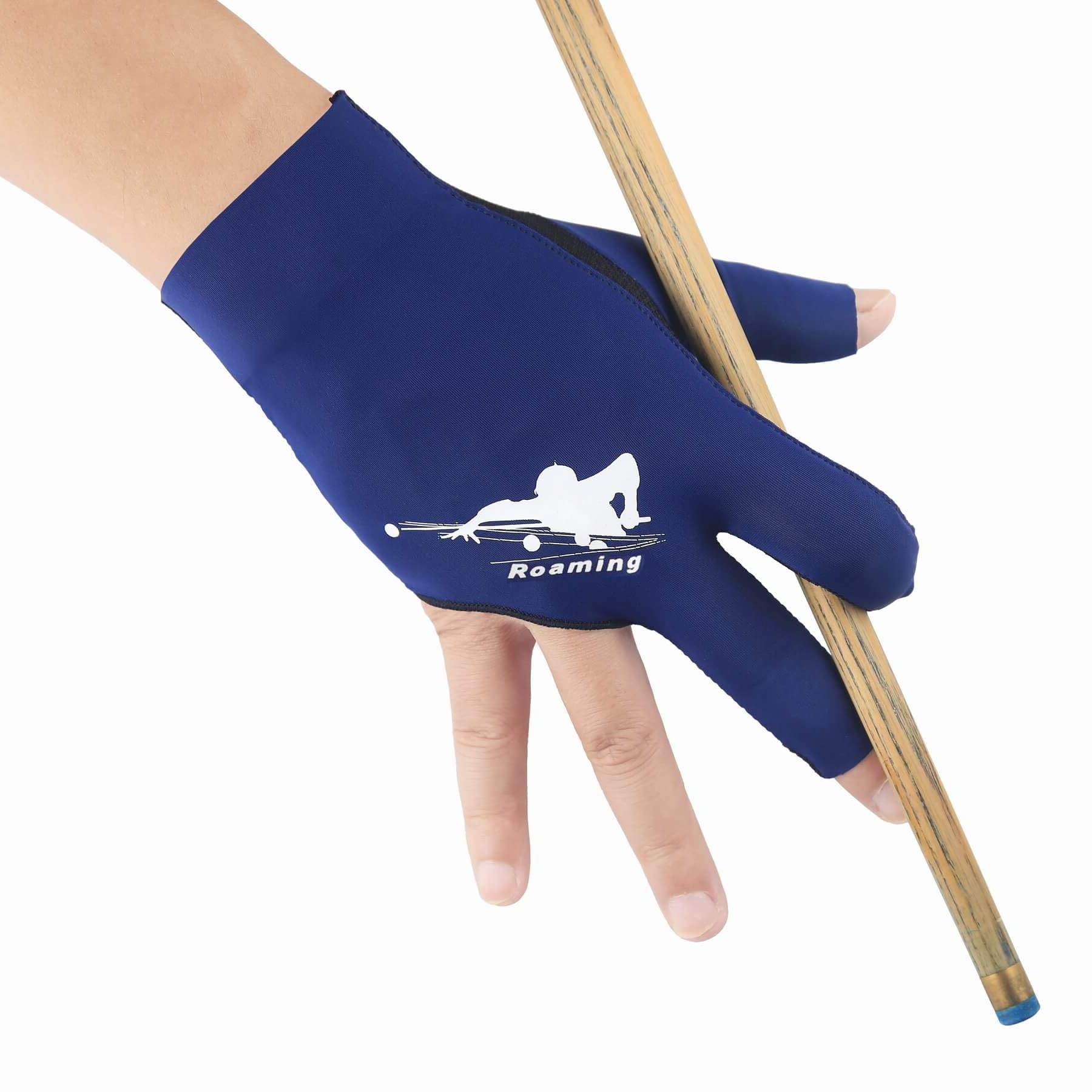Roaming Breathable Billiard Gloves for Men Left Hand, Elastic Pool Gloves for Shooters Snooker Carom Cue Sport (Blue-Right Hand, Small-Medium) — image 1