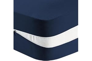 PrinceDeco Queen Size Mattress Cover for Traditional Japanese Futon Mattress, Extra Soft and Thick Sofa Bed Cover with Zipper Floor Mattress Cover Machine Washable,Navy