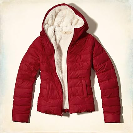 red puffer jacket hollister