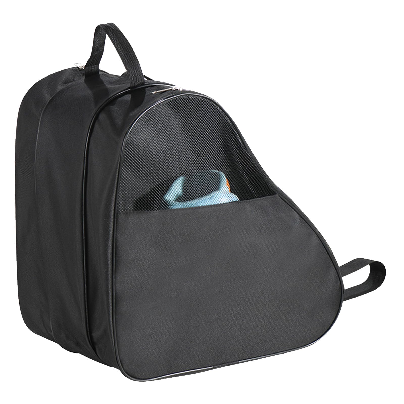 Valicaer Roller Skate Bag,Black Roller Skates Adult Breathable Ice Skating Bag Oxford Cloth Ice Skates Guards Bags with Adjustable Shoulder Strap Carry Bag Case Triangle Skate Shoe Bags for Girls Boys