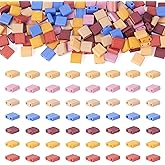Magibeads 140Pcs 2-Hole Baking Paint Glass Tila Beads 7 Colors 5x5x2mm Square Seed Beads Small Flat Spacer Bead for Jewelry Making Bracelet Earring Beaded Bangle Craft