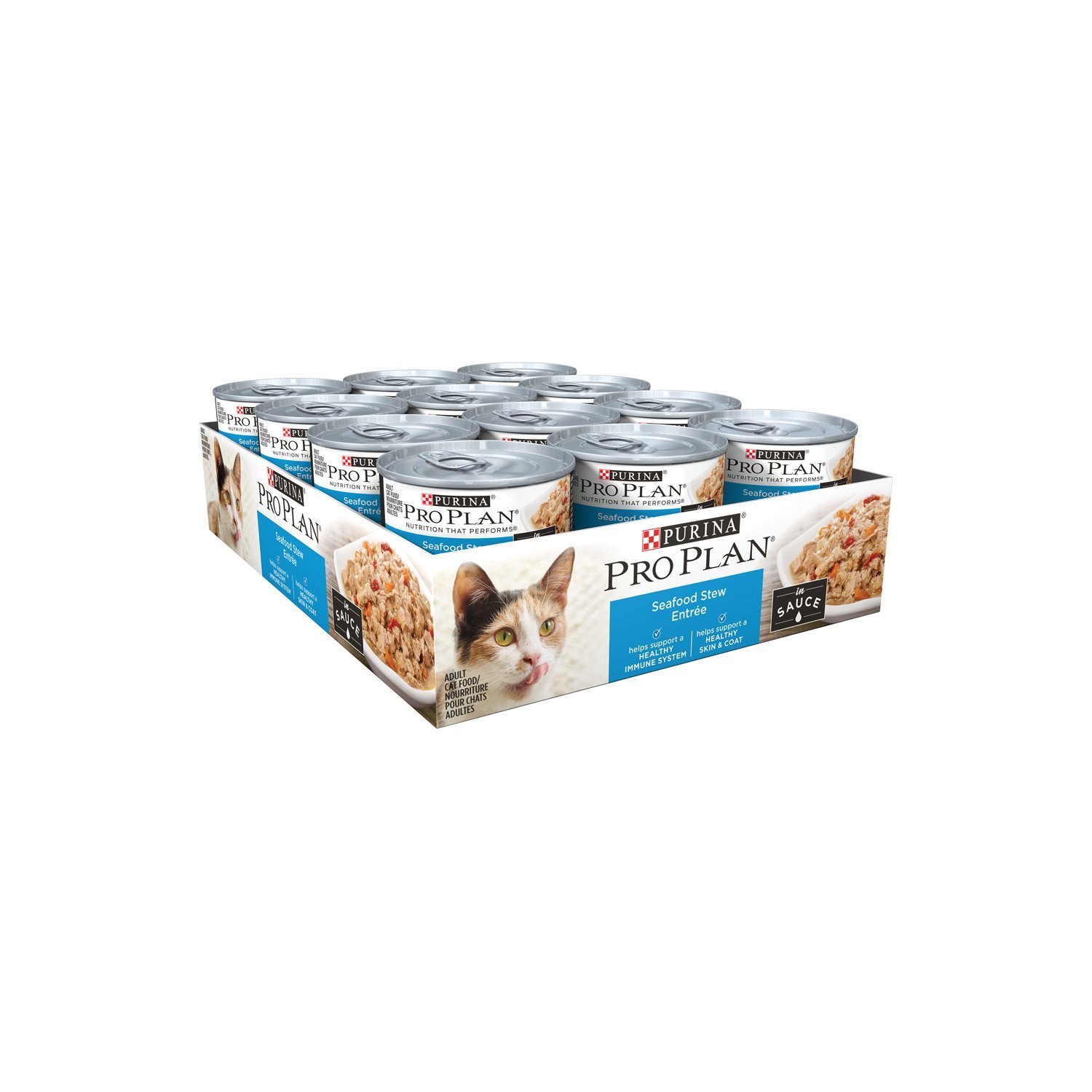 Purina Pro Plan Wet Cat Food, Savor, Adult Seafood Stew Entrée, 3Ounce
