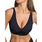 COMFELIE Women Plunge No Underwire Bra Deep V Seamless Supportive Bras Buttery Smooth Comfort Soft Bralettes Underwear
