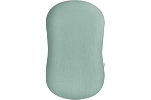 WIMIST Muslin Baby Lounger Cover, Soft Breathable Newborn Lounger Pillow Cover for Boys Girls Infant (Sage)