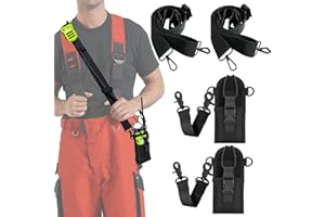 Levowin 2 Pack Firefighter Radio Strap and Holder with Sway Strap Bundle Set, Adjustment Ability and Mic Holder, Holds Walkie