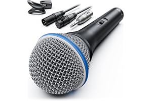 MRSDY Vocal Dynamic Microphone, Metal Handheld Wired Microphone for Singing, Mic Suitable for Karaoke and Recording, with On/Off Switch and 16.4ft XLR Cable