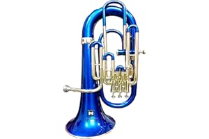 Indian Musical Instrument Euphonium 4 Valve Bb Pitch WITH Carry Case & Mouthpiece (BLUE GOLD)