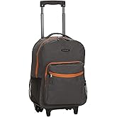 Rockland Double Handle Rolling Backpack, Charcoal, 17"