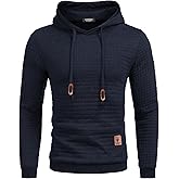 COOFANDY Mens Hooded Sweatshirt Casual Long Sleeve Drawstring Waffle Knit Pullover Hoodies
