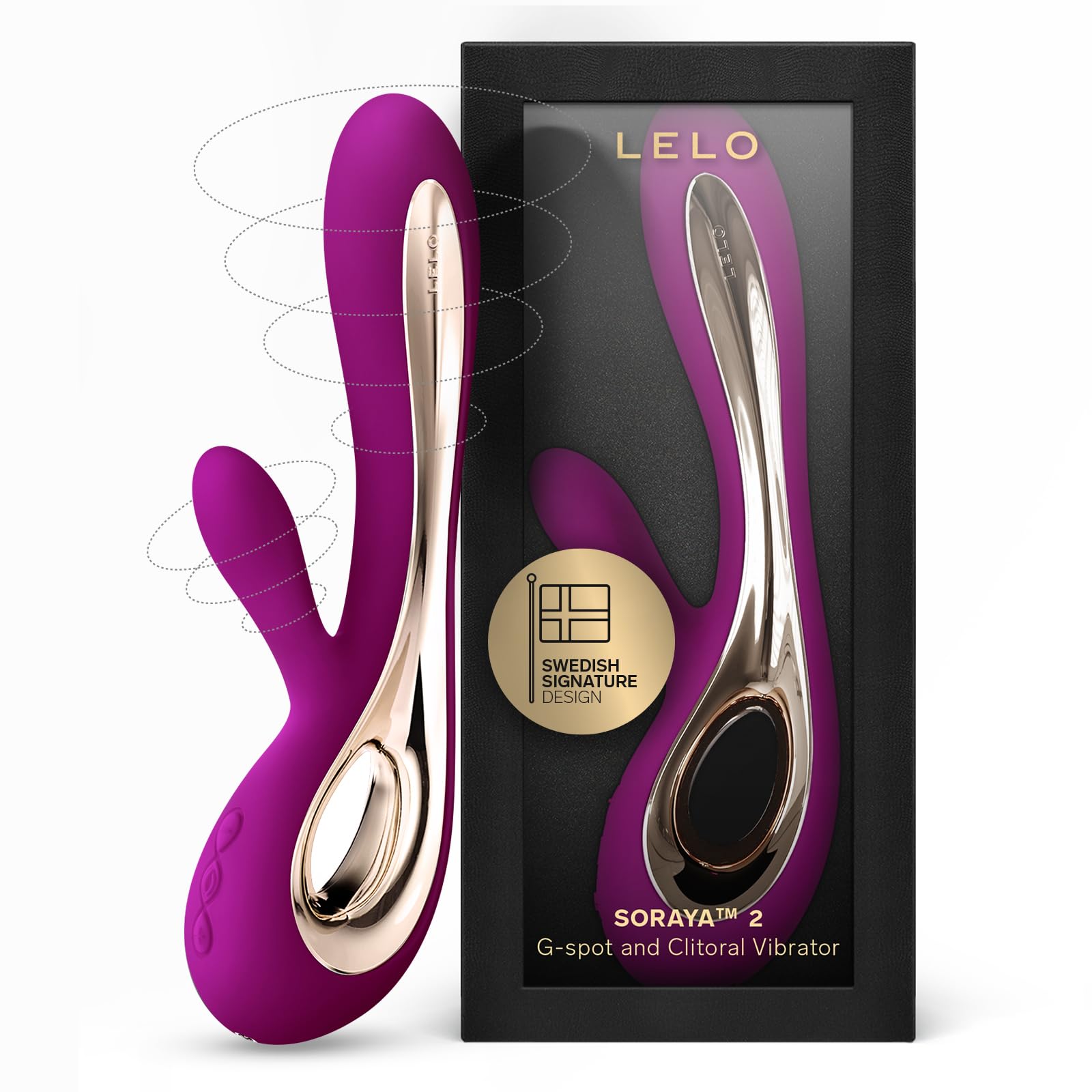 LELO Soraya 2 Rabbit Vibrator for Women Rabbit Sex Toy, Vibe for Clitoral and G Spot Pleasure, Waterproof Rabbit Sex Toys for Her Adult Pleasure (Deep Rose)
