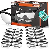 OXG 12 Pack Anti Fog Safety Glasses for Men, ANSI Z87.1 Safety Goggles Impact Scratch Resistant Eye Protection for Work