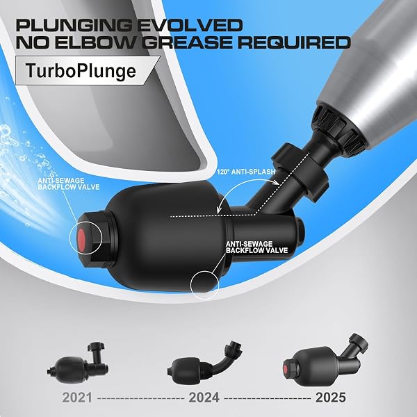 AMPFORCE ELECTRIC TOILET PLUNGER FOR BATHROOM, HIGH-PRESSURE AIR PLUNGER, HEAVY-DUTY CLOG REMOVER FOR TOILETS, TOILET DRAIN UNCLOGGER (INK BLACK)