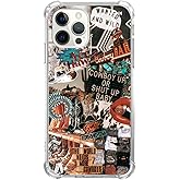 Ricin Relun Western Cowgirl Cowboy Collage Case for iPhone 15 Pro Max, Cowboy Cowgirl Howdy Western Ranch Boho Southwestern Retro Case for iPhone 15 Pro Max, Unique Trendy TPU Bumper Cover