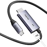 llano USB C to HDMI Cable with 100W PD Charging, 4K@60Hz 2-in-1 Unidirectional Adapter Thunderbolt 5/4/3 Compatible, for MacBook, iPhone 17 Pro Max, Steam Deck, Switch 2, iPad (5ft​ (1.5m))