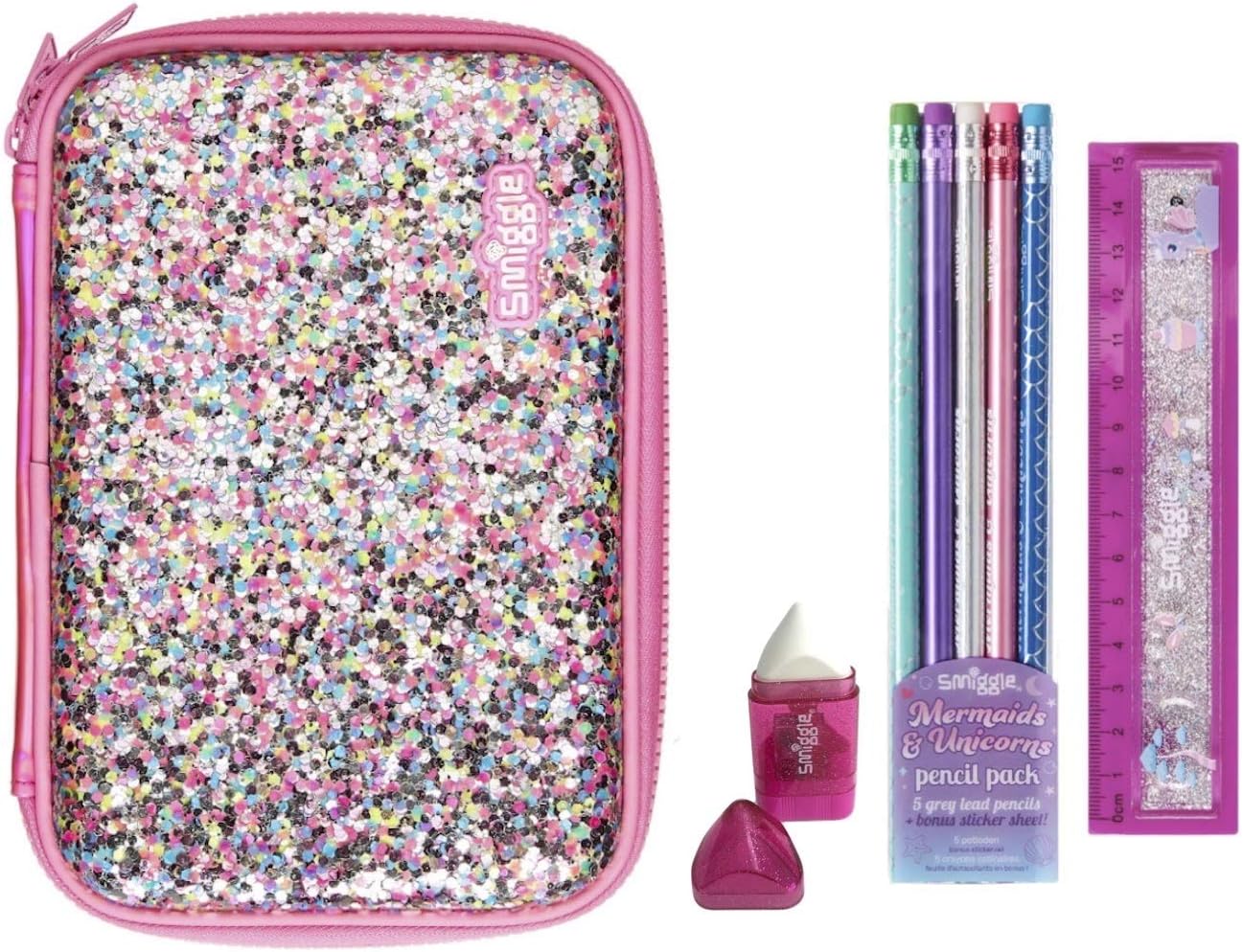 Smiggle Pencil Case Gift Set Dreamy Sparkle Pink x4 pce Amazon.co.uk