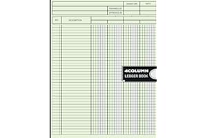 4 Column Ledger Account Book: Accounting Ledger Book for Small Business | Ledger Book for Bookkeeping 4 column | Account Ledger Book for personal use | 4 Column Ledger Large size: 8,5" x 11"