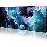 LIMKRIAN Galaxy Mouse Pad Large Desk Mat, Extra Large Gaming Computer Mousepad with Stitched Edges Non-Slip, Keyboard Mouse Pad for Desktop Cute Aesthetics Home Office Desk Accessories 31.5in