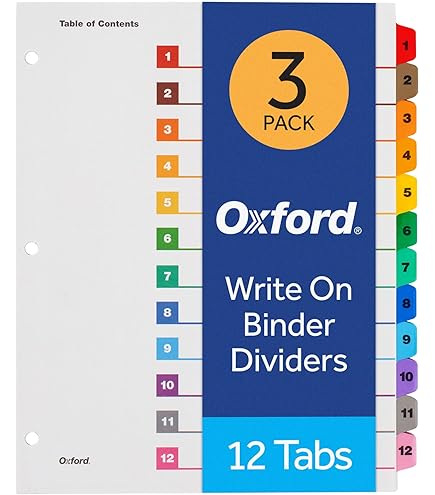 Amazon.com : Cardinal OneStep Index System, 12-Tab, Monthly, White