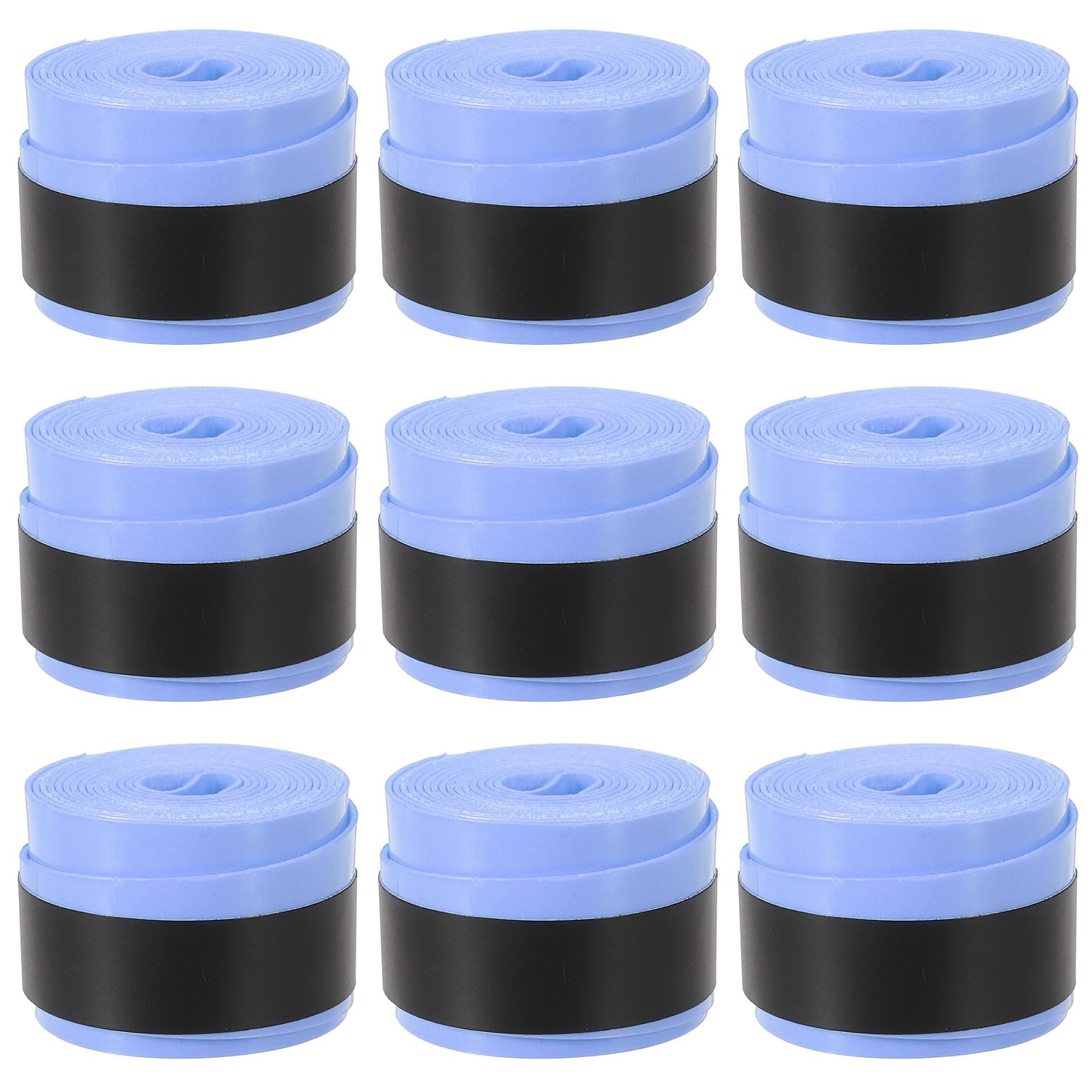 PATIKIL 43.3" Tennis Racket Grip Tape, 9 Pack Overgrip Stretchy Non-Slip Absorb Sweat for Badminton Fishing Rod, Sky Blue