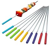 Grill Skewers with Silicone Handle, 16" Long Kebab