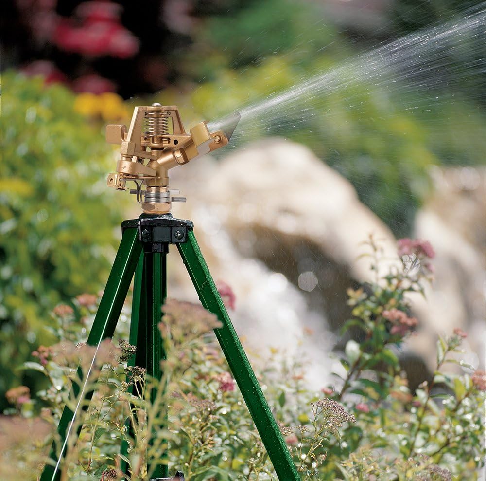Orbit 56667N Zinc Impact Sprinkler on Tripod : Lawn And Garden Sprinklers : Garden & Outdoor