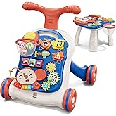 QDRAGON 3 in 1 Baby Walker and Activity Center for Boy, Learning to Walk, Sit to Stand, Early Educational Push Toys with Music Panel for Infant Toddler 12-18 Months Blue
