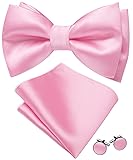 Barry.Wang Baby Pink Bow Ties for Men Pre-tied Bow