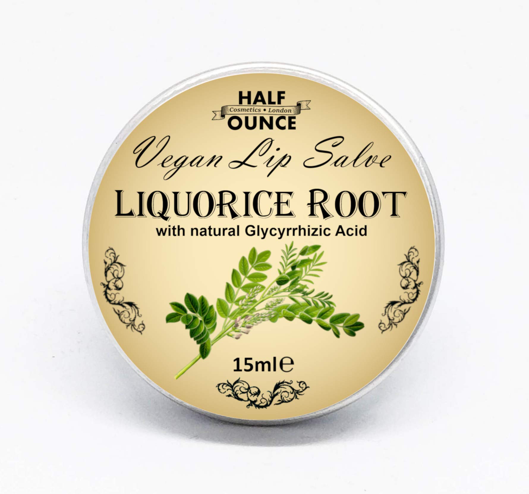 Liquorice Balm, Vegan Lip Salve containing Liquorice (Licorice) Root Extract, Naturally Anti Viral for Coldsores
