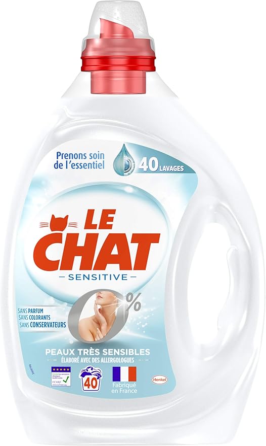 Le Chat Sensitive 0 Lessive Liquide Hypoallergenique 40 Lavages 2l Amazon Es Salud Y Cuidado Personal