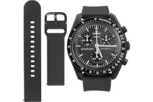 OCDIN Watch Band for Omega X Swatch Moonswatch Watch Strap Speedmaster 20MM Quick Release Rubber Watch Strap Replacement