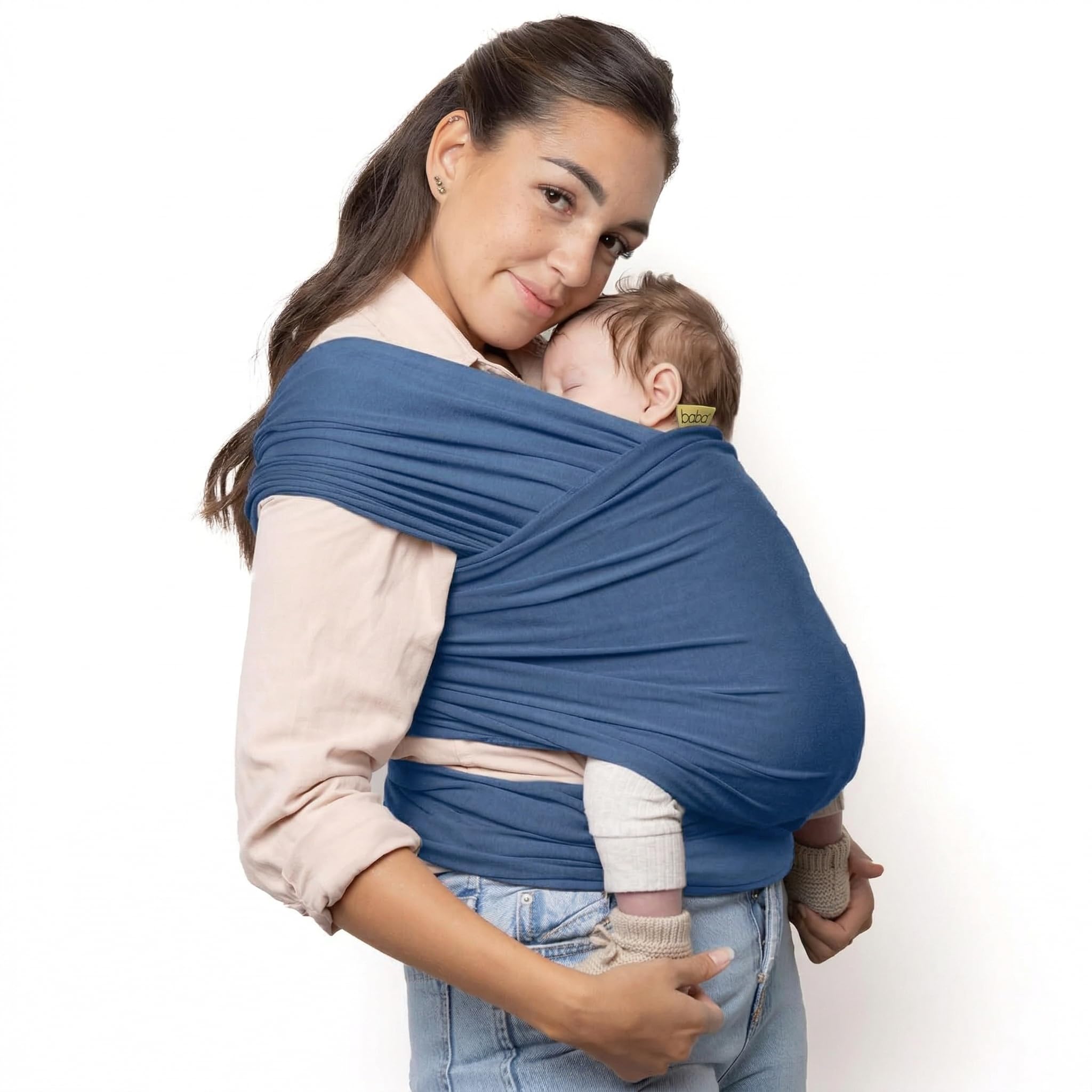 Boba Baby Sling Wrap Newborn - Original Baby Sling Carrier for Newborns and Infants up to 35lbs - Hands-Free Baby Wrap Carrier - Stretchy Baby Wrap Sling & Newborn Sling (Vintage Blue)