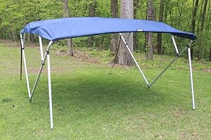 Navy Blue Square Tube Frame VORTEX 4 Bow Pontoon/Deck Boat Bimini TOP 8' Long, 97-103" Wide 1 to 4 Business Day DELIVERY
