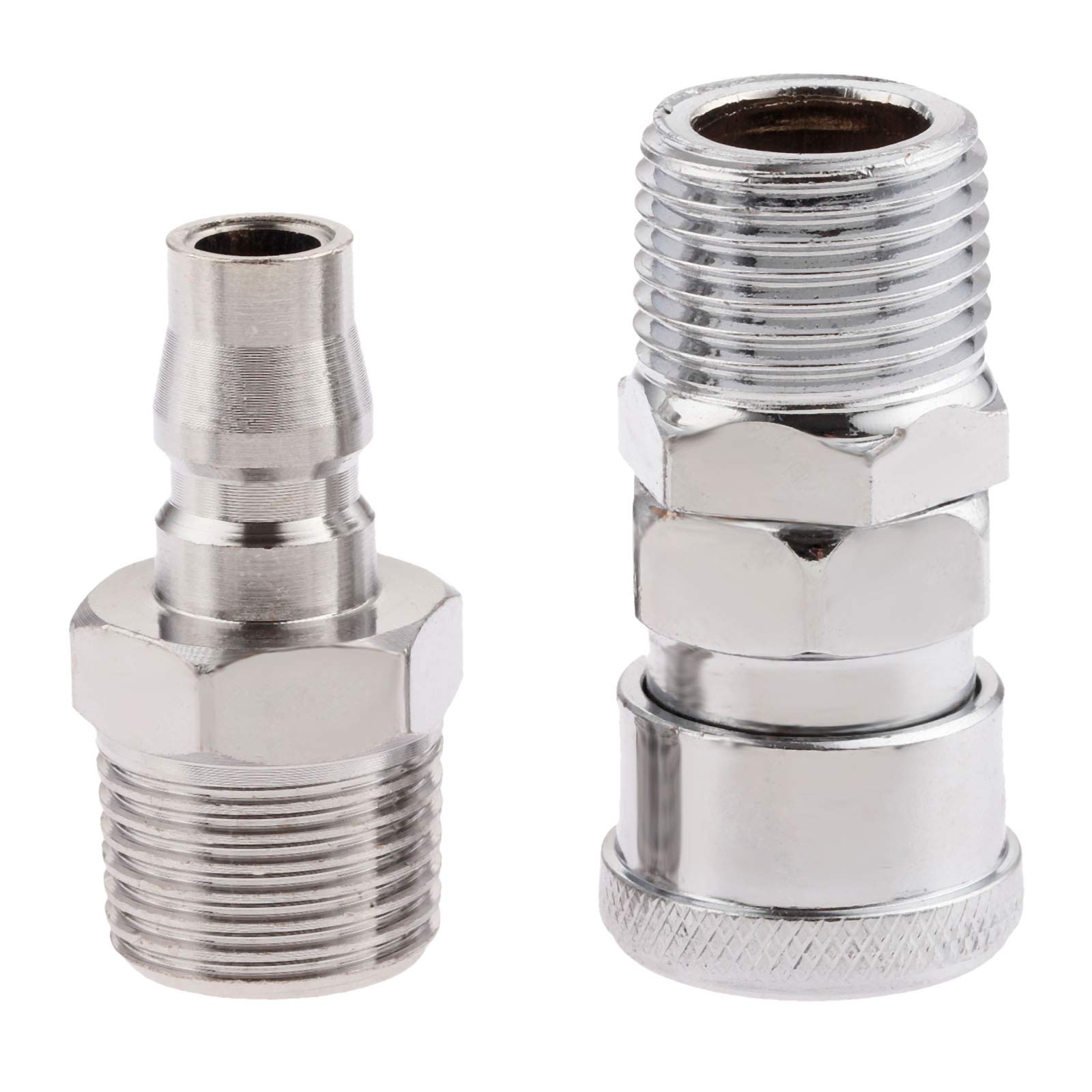 2Pcs Air Compressor 1/2" BSP Air Line Fittings Hose Pipe Couplings Connector Kit Quick Release Coupler Connector with Male Female Thread