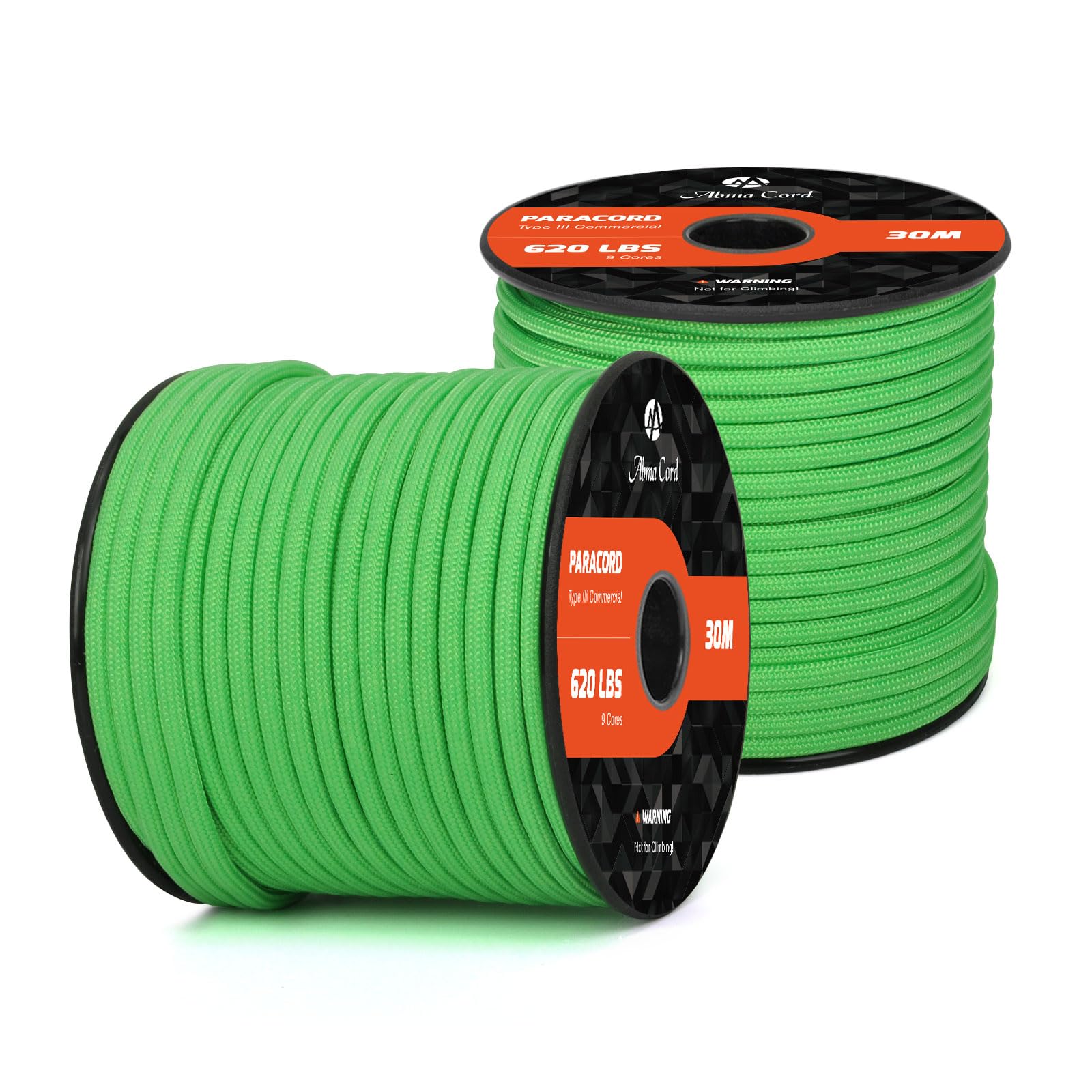 Abma Cord Paracord 620 lbs 4mm 9 Strands 100% Nylon 30M - Green
