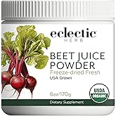 Eclectic Herb - Premium Beet Juice Powder | Natural Herbal Supplement | Cardiovascular Health, Circulation & Blood Pressure Support | Organic, Vegan, Non-GMO, Freeze-Dried (6 oz | 170 g)