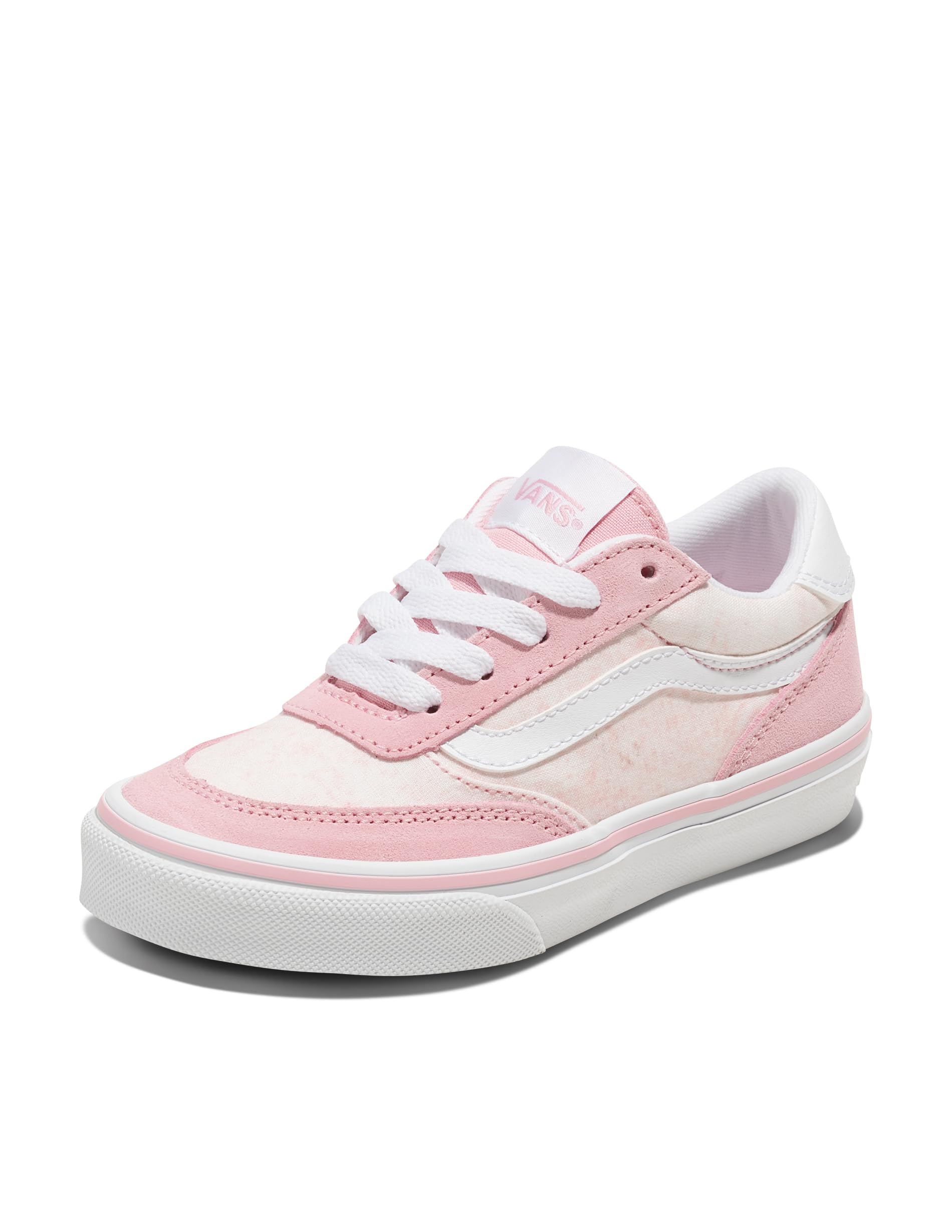 Vans Little Kids' Brooklyn LS Shoe - Casual Low-Top Sneakers for Boys & Girls. Grunge Wash Coral Blush. 12 Image