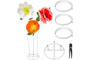 Giant Flower Stand Kit - 3 Pcs 78.7 Inch White Flexible PVC Pipe & Sturdy Flower Pole Display Stand Base for Large Floral Dec