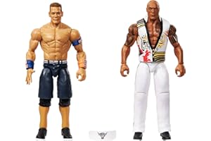 Mattel WWE Championship Showdown Action Figures 2-Pack with Accessory, Series #23 The Rock & John Cena Collectible Set, 6-inch