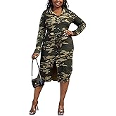 XNMHL Camouflage Dress for Women Stretchy Denim Jeans Jackets Stytle Camo Print Outftis