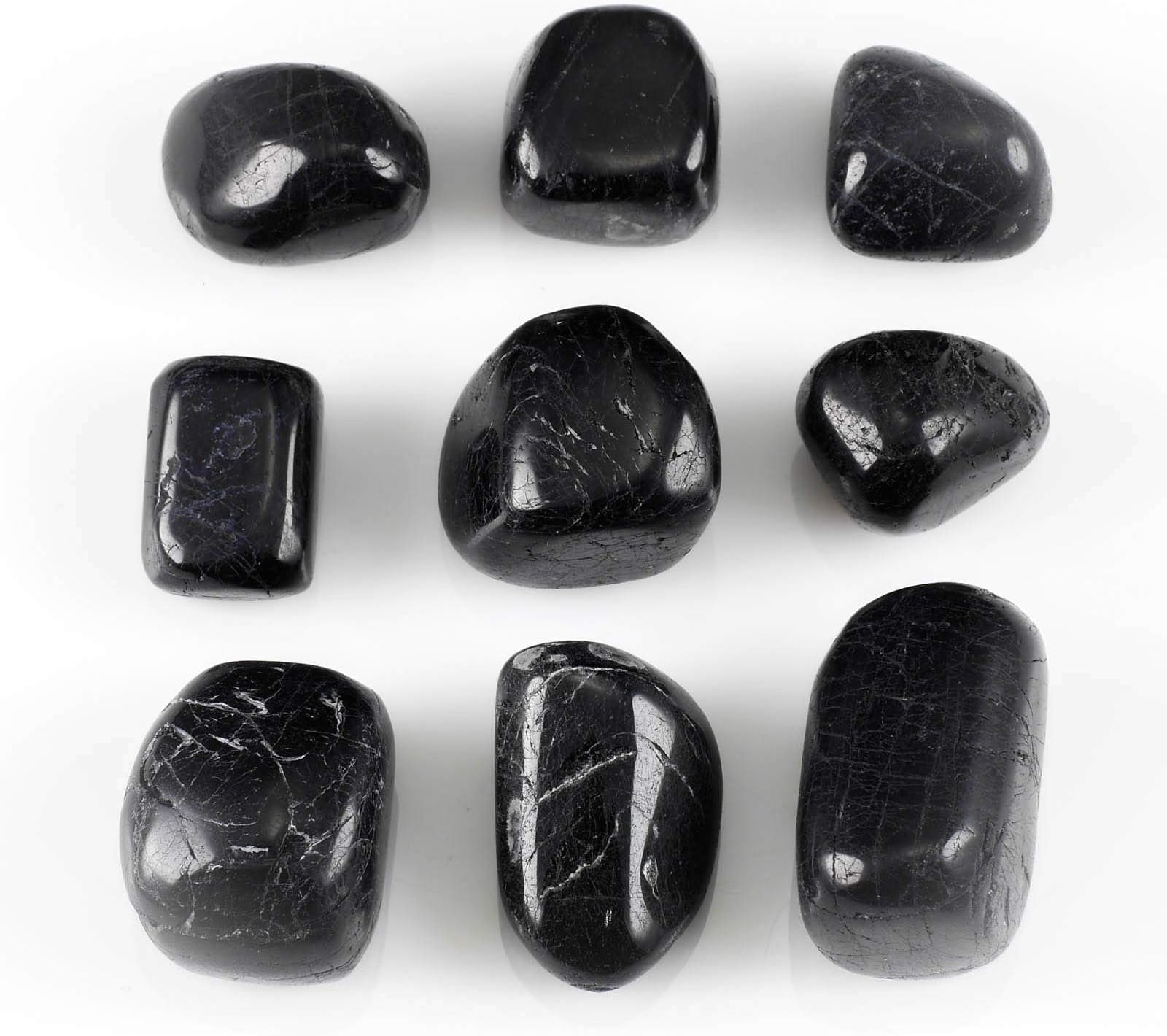 Black Tourmaline Tumbled Stones - Two Genuine Natural Tourmaline Gemstones, Grounding Protection Chakra Crystal Healing, Earthing Wicca Reiki E0846