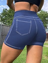 VOOVEEYA 5"/8" High Waisted Yoga Biker Shorts with