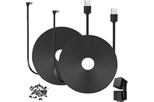 UYODM 2Pack 16.4FT Micro USB Extension Cable Compatible with WYZE Cam Pan V3, L-Shape 90 Degree Extension Charging Cable Power Your WYZE Cam Pan V3 Continuously - Black