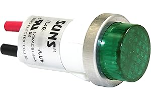 SUNS INTERNATIONAL Suns IL4E-240E-G-U6 LED 1/2" Green Indicator Light Raised 240V Wire Ideal