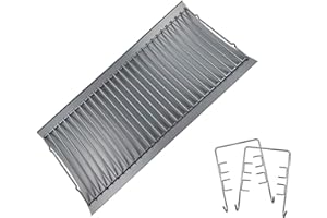 LS'BABQ 27 Inch Charcoal Ash Pan Replacement for Chargriller 1224, 1324, 2121, 2222, 2727, 2828, 2929, Charbroil 17302056 Charcoal Grills, Charcoal Tray Grates with 2pcs Fire Grate Hangers