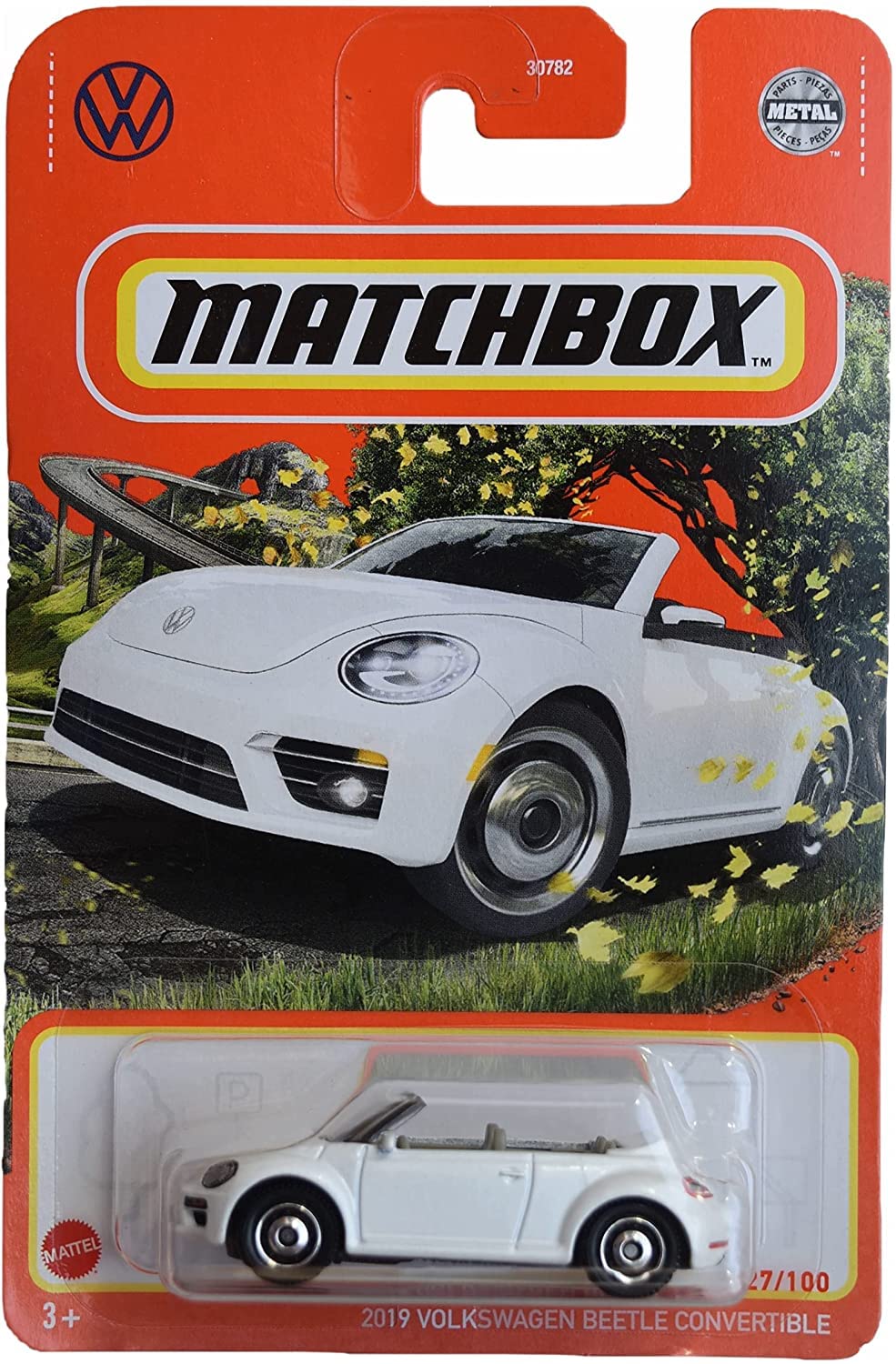 Matchbox 2019 Volkswagen Beetle Beetle Convertible, [White] 27/100, White