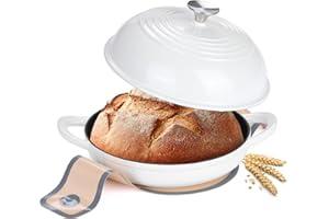 Leonyo Bread Oven, Bread Ovens for Bread Baking, Enameled Cast Iron Dutch Oven Pot with Lid for Bread Baking, 6 Quart Round D